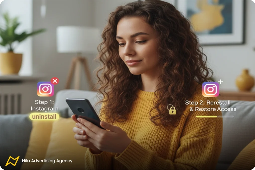 حذف و نصب مجدد اینستاگرام برای رفع محدودیت