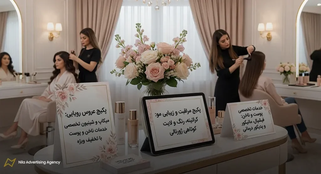 متن زیبا برای تبلیغات آرایشگاه زنانه | 100 نمونه متن تبلیغاتی + نکات مهم 10 متن تبلیغاتی آرایشگاه زنانه برای معرفی پکیجها و خدمات