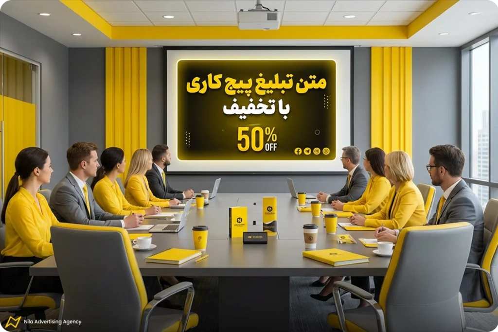 متن تبلیغ پیج کاری با تخفیف