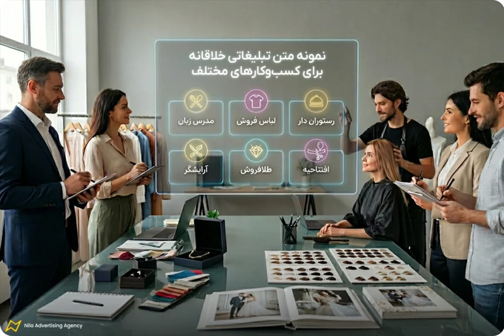 نمونه متن تبلیغاتی خلاقانه برای کسب‌وکارهای مختلف