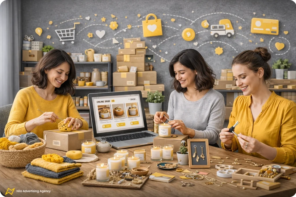 تولید و فروش محصولات دست‌ساز در منزل